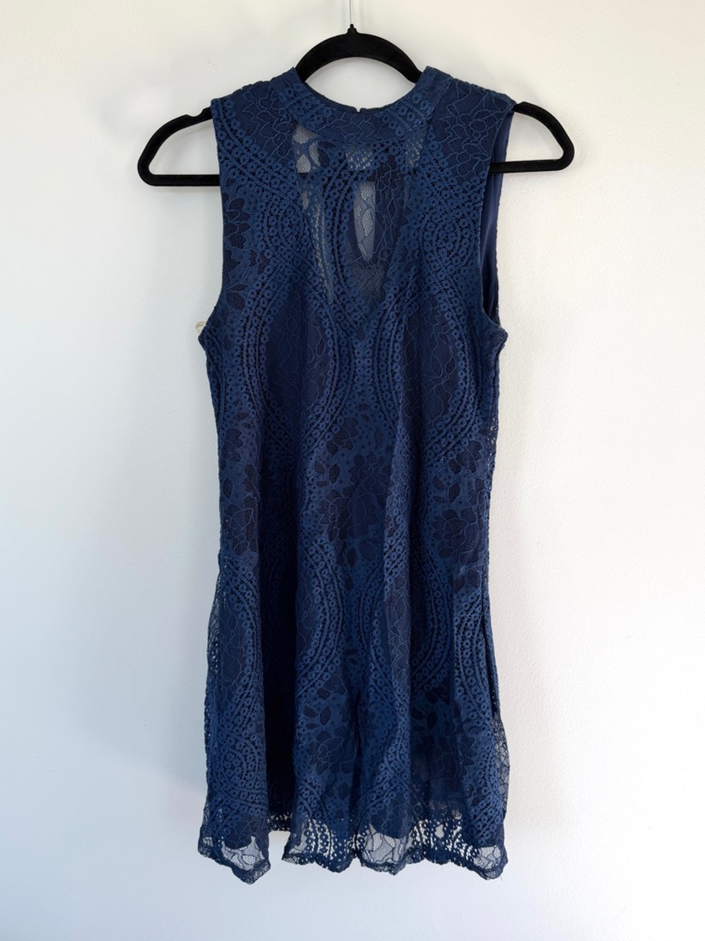 Francesca's Collections Navy Blue Lace Sleeveless Dress